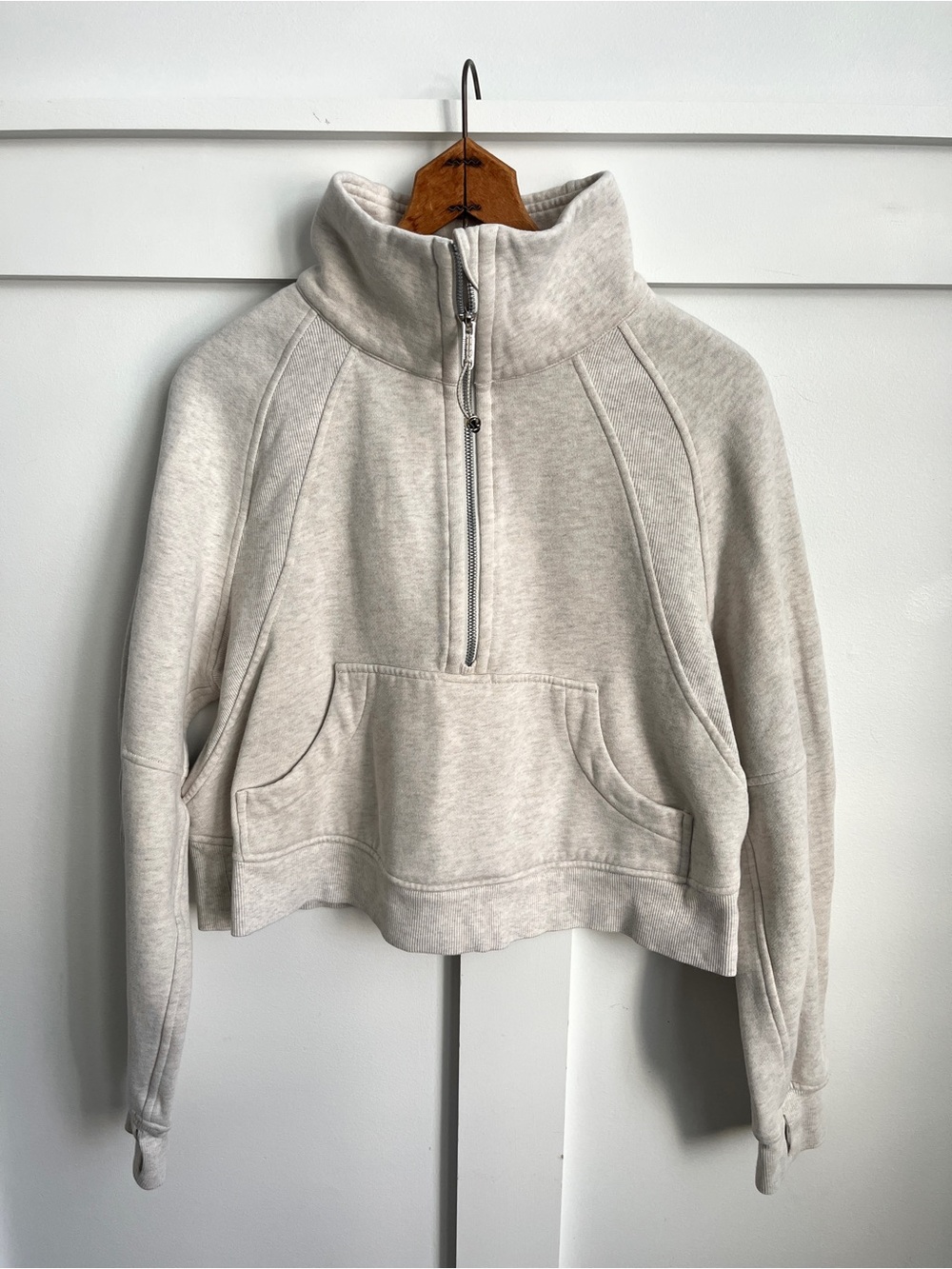 Lululemon Women’s Scuba Half Zip Oatmeal Sweatshirt XS/S